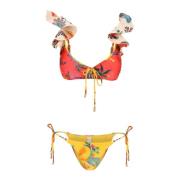 Zimmermann Blommig Triangel Bikini Set Multicolor, Dam