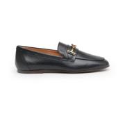 Tod's Svart hammrad läderloafer Black, Dam