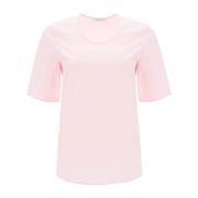 Lemaire Bomull Poplin Crew-neck T-shirt Pink, Dam