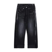 Junya Watanabe Vida cropped jeans med låg midja Black, Dam