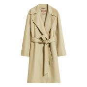 Max Mara Midi Ullblandning Omlottrock Beige, Dam