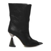 Alchimia Svarta Läder Ankelboots Black, Dam