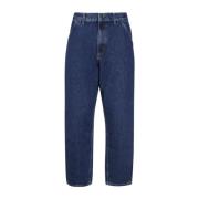 Carhartt Wip Avslappnad rak passform blå jeans Blue, Herr