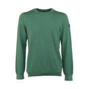 Paul & Shark Crewneck piqué tröja Green, Herr