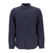 PS By Paul Smith Klassisk Passform Linneskjorta med Button-Down Krage ...