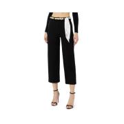 Elisabetta Franchi Svarta Bomullsstretch Palazzo Jeans Black, Dam