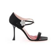 Roger Vivier I Love Vivier Daisy Strass Satin Sandaler Black, Dam