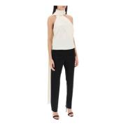 Magda Butrym Silkes Wrap Hals Top White, Dam