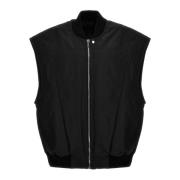 Rick Owens Svart Nylon Jumbo Flight Gilet Black, Herr