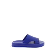 Salvatore Ferragamo Slippers med utskärningar och präglad logotyp Blue...