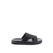 Salvatore Ferragamo Slippers med utskärningar och präglad logotyp Blac...