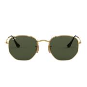 Ray-Ban Rb3548 Solglasögon hexagonala platta linser Green, Dam