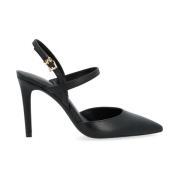 Michael Kors Svart Läder Ava Flex Högklackad Sandal Black, Dam