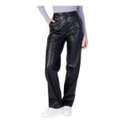 Calvin Klein Jeans Svarta byxor med dragkedja och knapp Black, Dam