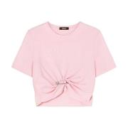 Versace Rosa Broderade T-shirts och Polos Pink, Dam