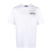 Versace Milano Stamp Broderade T-shirts och Polos White, Herr