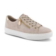 Rieker Beige Dragkedja Stiliga Sneakers Beige, Dam