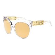 Linda Farrow Clear Yellow Gold Sunglasses with Gold Mirror Gray, Dam