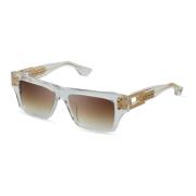 Dita Crystal Yellow Gold Sunglasses Brown Shaded Gray, Unisex