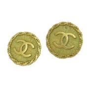 Chanel Vintage Pre-owned Metall rhngen Yellow, Dam