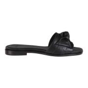 Alexandre Birman Svarta Fyrkantiga Platta Sandaler Black, Dam