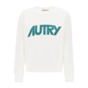 Autry Sweatshirt med Maxi Logotryck White, Dam