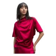 Ahlvar Gallery Lima silkes satin tee Pink, Dam