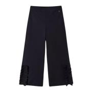 Twinset Cropped Trousers Black, Dam