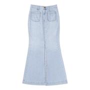 Seafarer Denim Skirts Blue, Dam