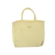 Prada Vintage Pre-owned Nylon handvskor Beige, Dam