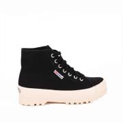 Superga Canvas High-Top Lug Sole Sneakers Black, Dam