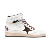 Golden Goose Vit Beige Chokladbrun Suede Star Sneakers White, Herr