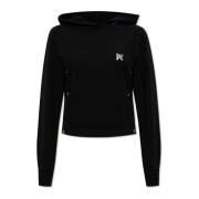 Palm Angels Sweatshirt med logotyp Black, Dam