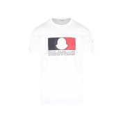 Moncler Box Logo Bomull T-Shirt White, Herr