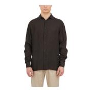 Paolo Pecora Casual Shirts Black, Herr