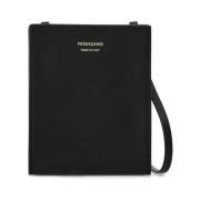 Salvatore Ferragamo Svart läder kreditkortshållare Black, Herr