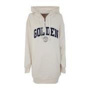 Golden Goose Heritage White Blue Sweatshirt Hoodie Klänning White, Dam