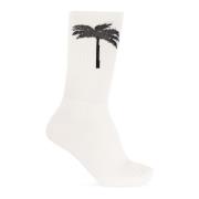 Palm Angels Räfflade strumpor White, Herr