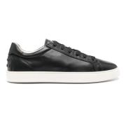 Tod's Svarta läder minimalistiska sneakers Black, Herr