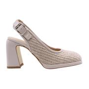 Laura Bellariva Stilrena Slingback Klackar Beige, Dam