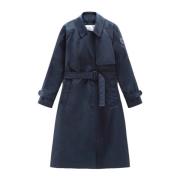 Woolrich Klassisk Blå Trenchcoat Blue, Dam