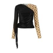 Marine Serre Long Sleeve Tops Black, Dam