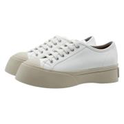 Marni Vita Läder Platform Sneakers White, Dam