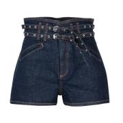 Philosophy di Lorenzo Serafini High-Waisted Denim Shorts med Spännen B...