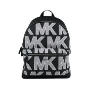 Michael Kors Cooper Black Signature PVC Graphic Logo Backpack Bookbag ...