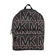 Michael Kors Cooper Large Brown Signature PVC Graphic Logo Backpack Bo...