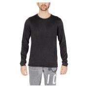 Jack & Jones Bomull Stickad Crew Neck Tröja Black, Herr