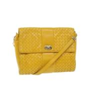 Bottega Veneta Vintage Pre-owned Laeder axelremsvskor Yellow, Dam