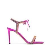 Aquazzura Kristallprydda sandaler Pink, Dam