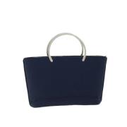 Chanel Vintage Pre-owned Canvas handvskor Blue, Dam